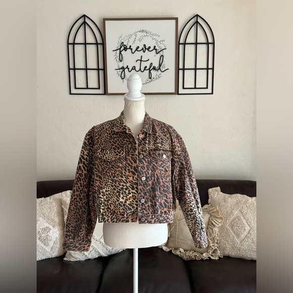 Vintage Jensen Smith Western Animal Print Jean Jacket 100% Cotton Size L Retro - Picture 9 of 14